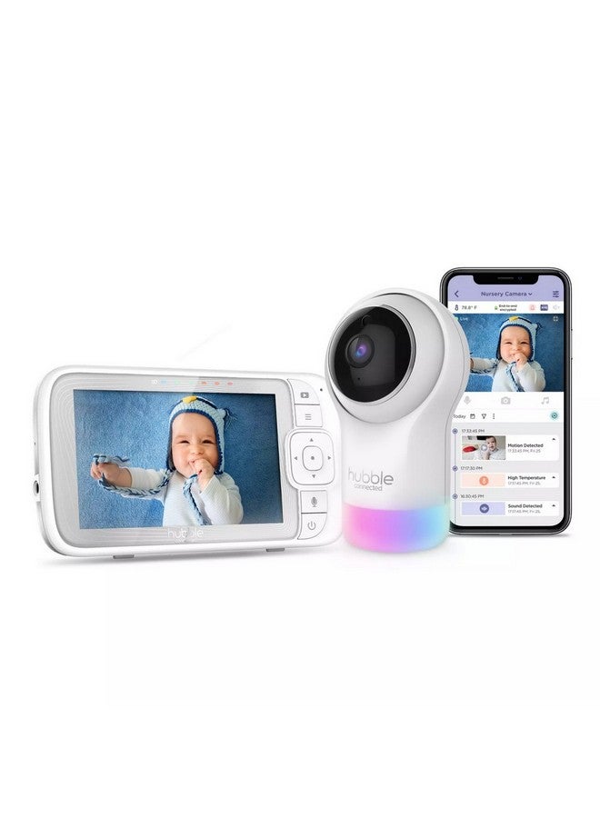 Hubble Connected Nursery Pal Glow Plus Smart Baby Monitor White 12.5 x 24 x 6.9 cm 4416-WHAE-01 - Image 1